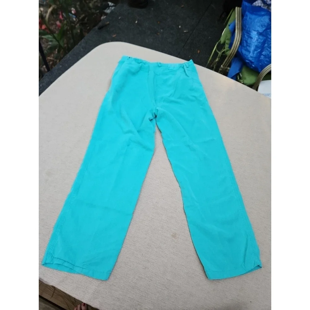 Vintage Leisure‎ Wear Lyocell Outfit Pants Shirt Teal Y2K 90s Lounge Casual LG